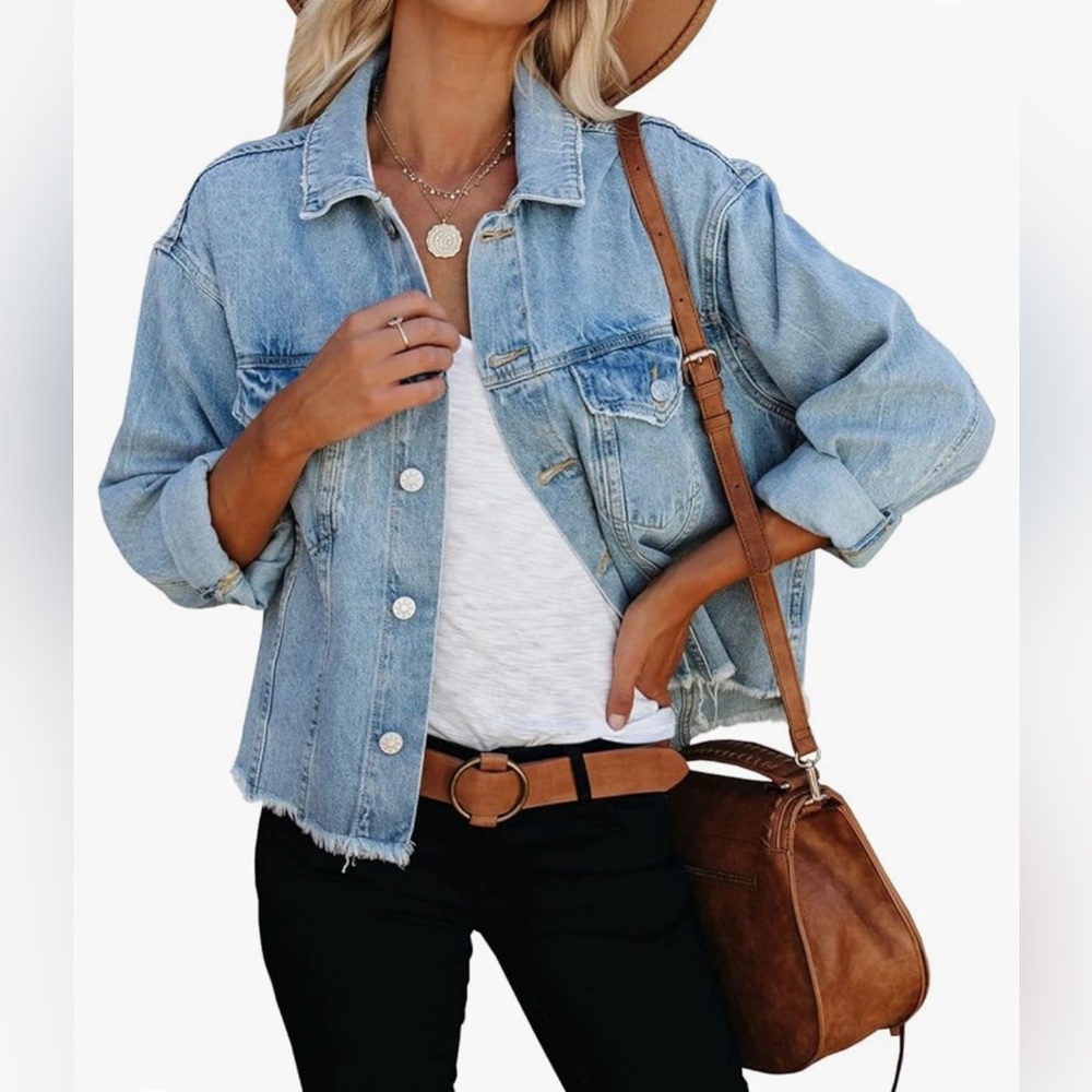 Womens Jean Jacket in Blue size 2XL